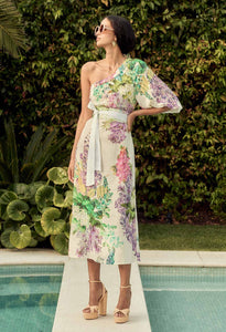 Bahia Linen Viscose Dress in Wisteria Alba