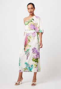 Bahia Linen Viscose Dress in Wisteria Alba