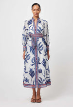 Load image into Gallery viewer, TIERRA COTTON SILK DRESS IN PALM SHADOW
