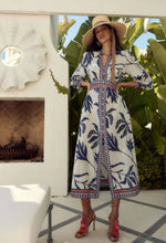 Load image into Gallery viewer, TIERRA COTTON SILK DRESS IN PALM SHADOW
