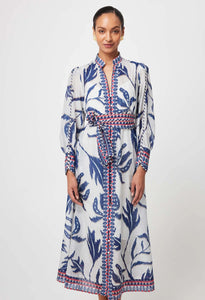 TIERRA COTTON SILK DRESS IN PALM SHADOW