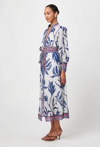 TIERRA COTTON SILK DRESS IN PALM SHADOW