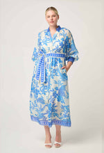 Load image into Gallery viewer, Carmen Silk Cotton Maxi Dress in Azure Mosaic

