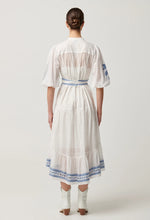 Load image into Gallery viewer, Gabriette Embroidered Cotton Slub Dress in Milk
