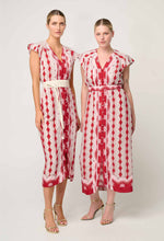 Load image into Gallery viewer, Maya Viscose Midi Dress in Marrakech Ruby
