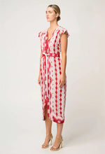 Load image into Gallery viewer, Maya Viscose Midi Dress in Marrakech Ruby
