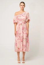 Load image into Gallery viewer, Zina Linen Viscose One Shoulder Dress in Palmarosa
