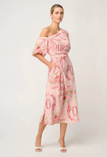 Load image into Gallery viewer, Zina Linen Viscose One Shoulder Dress in Palmarosa
