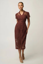 Load image into Gallery viewer, Solene Cotton Blend Lace Dress in Rosewood
