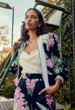 Load image into Gallery viewer, Augustine Linen Viscose Jacket in Navy Wisteria
