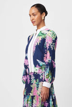 Load image into Gallery viewer, Augustine Linen Viscose Jacket in Navy Wisteria
