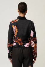 Load image into Gallery viewer, Delray Reversible Linen Viscose Jacket in Sunset Orchid/Noir Orchid
