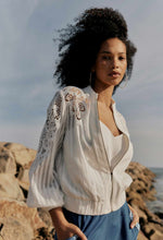Load image into Gallery viewer, Lamia Tencel Lace Detail Bomber in Ivory
