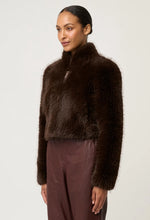 Load image into Gallery viewer, Dawn Faux Fur Cropped Jacket in Walnut
