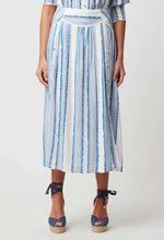 Load image into Gallery viewer, HARMONY LINEN VISCOSE SKIRT IN SORRENTO STRIPE
