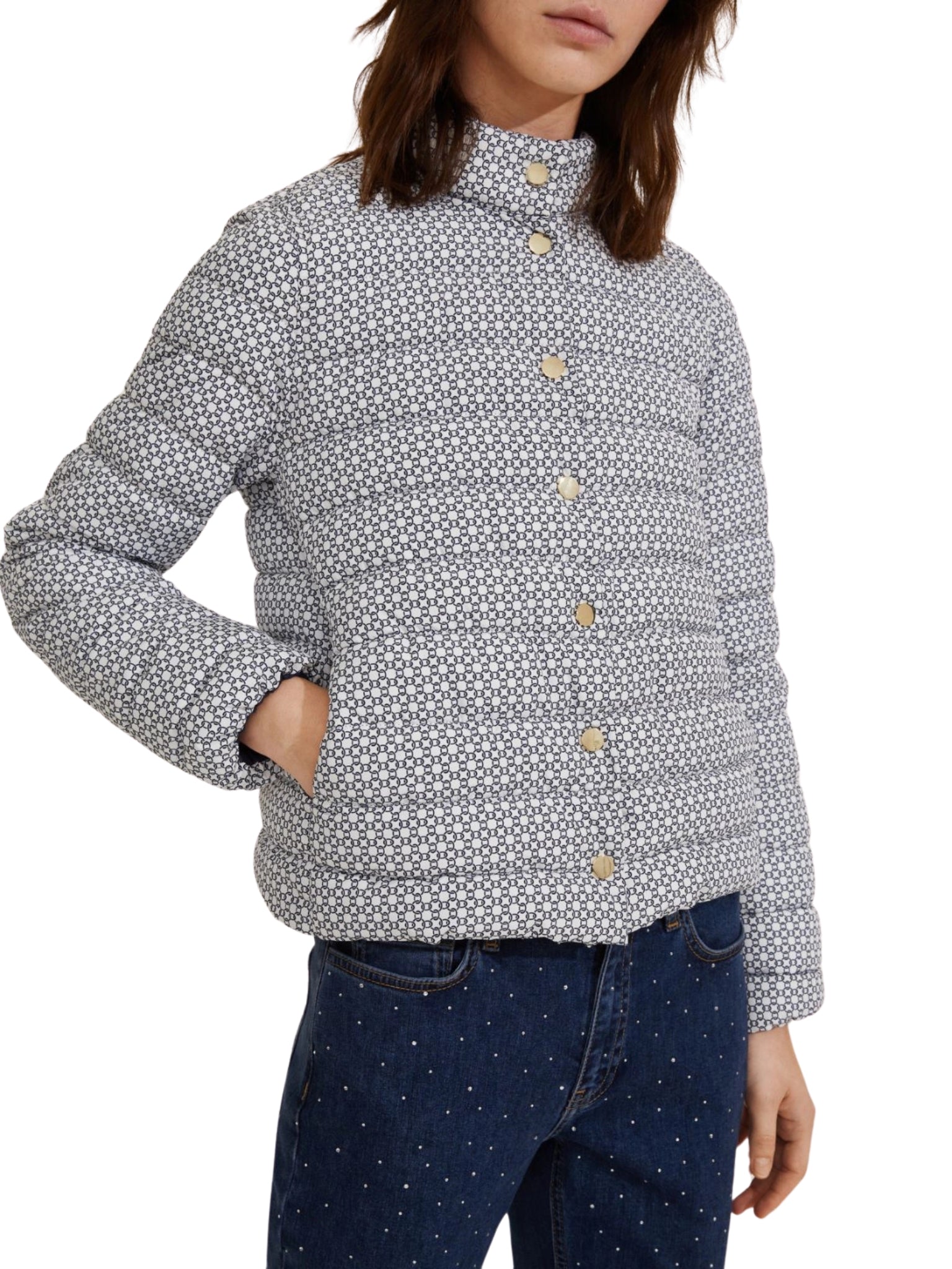 marella-Reversible light down jacket- AZTECO