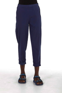 Geisha trousers in ribbed organic cotton Midnight