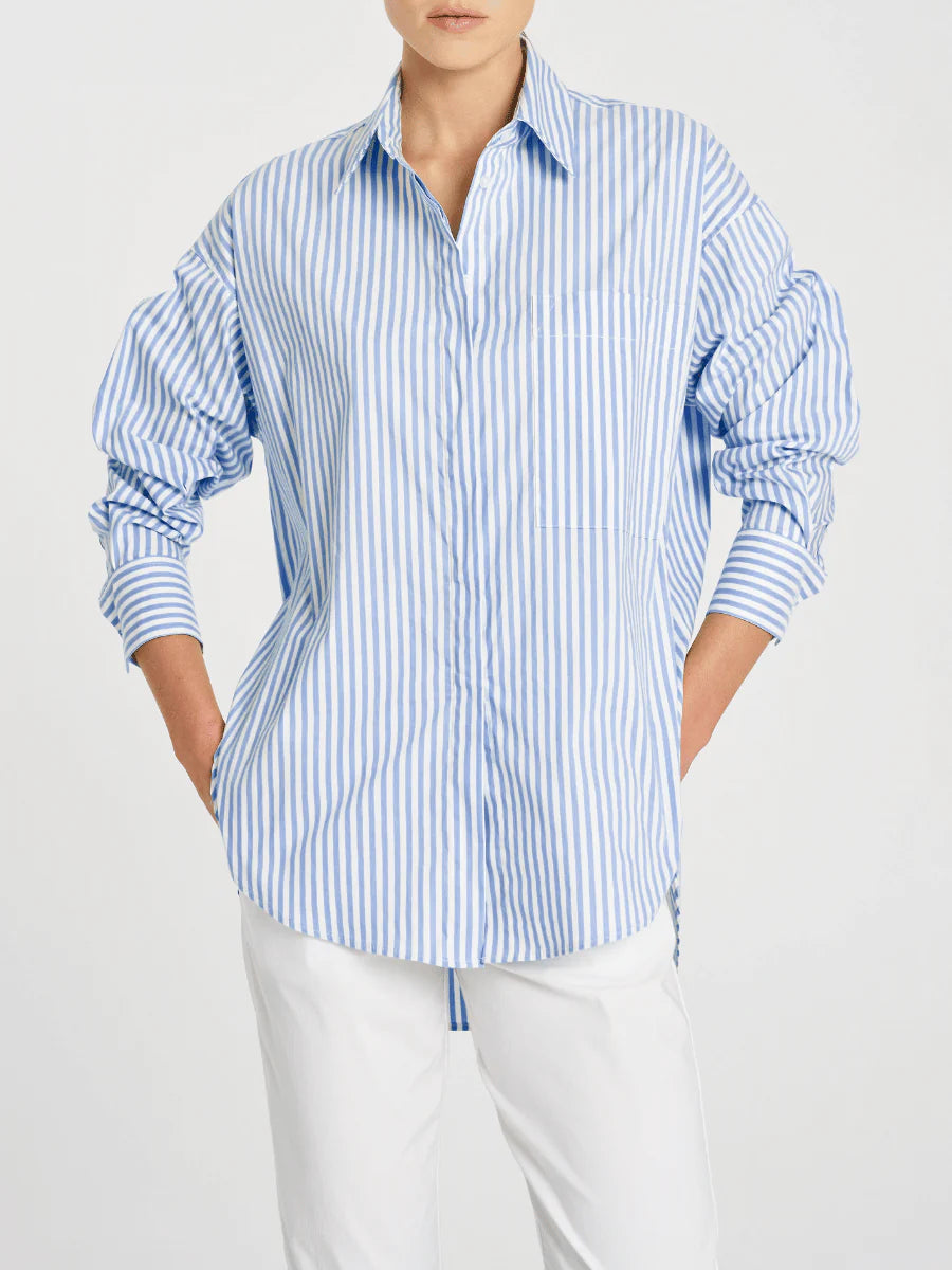 Mela Purdie RELAXED POCKET SHIRT BLUE STRIPE