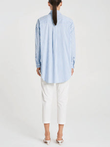 Mela Purdie RELAXED POCKET SHIRT BLUE STRIPE