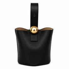 Load image into Gallery viewer, REMI Bucket Bag with Gold Bubble Lock, Black
