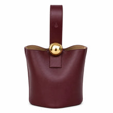 Load image into Gallery viewer, REMI Bucket Bag with Gold Bubble Lock, Burgundy
