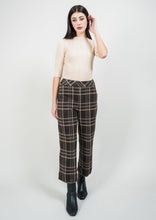Load image into Gallery viewer, Lisette L Mocha Plaid 25" Wide Crop Pant

