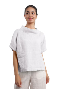 Shirt Diva made of 100% linen WHITE