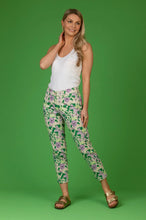 Load image into Gallery viewer, Mara S Apple Green Floral Chino Trousers
