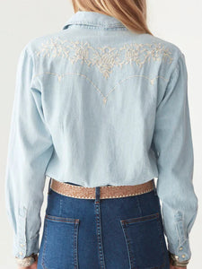 Maison Hotel Austin Blouse - Mustang Blue
