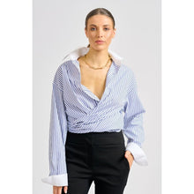 Load image into Gallery viewer, The Banker Boyfriend Shirt - Navy/White
