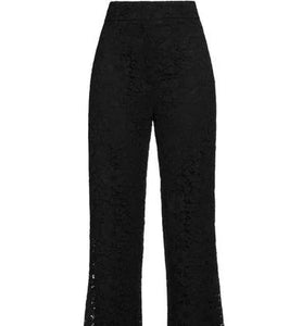 CROPPED CHINO PANTS IN LACE BLACK
