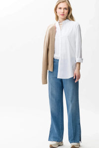 BRAX 42-5448 99 VIC WHITE COTTON MIX STRETCH SHIRT BLOUSE