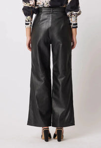 HALSTON LEATHER PANT IN BLACK