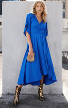 Load image into Gallery viewer, HANWORTH HOUSE WRAP DRESS IN COBALT

