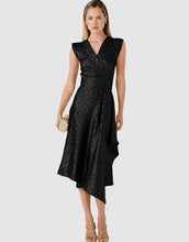 Load image into Gallery viewer, CROWN WRAP DRESS IN; Black
