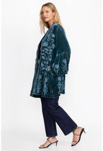 Load image into Gallery viewer, VELVET RUFFLE SLEEVE KIMONO
