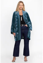 Load image into Gallery viewer, VELVET RUFFLE SLEEVE KIMONO
