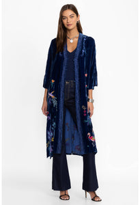 VELVET BUTTON FRONT KIMONO