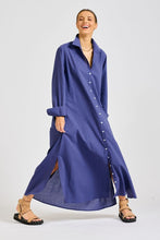 Load image into Gallery viewer, The Luna Shirt Dress Long - Navy
