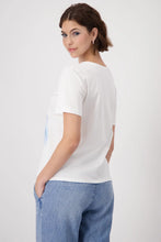 Load image into Gallery viewer, Monari 409417 Off White Round Neck T-Shirt
