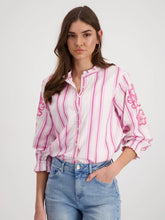 Load image into Gallery viewer, Monari Striped Blouse With Sequins Pink 409384

