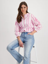 Load image into Gallery viewer, Monari Striped Blouse With Sequins Pink 409384
