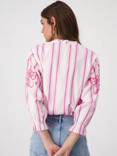 Load image into Gallery viewer, Monari Striped Blouse With Sequins Pink 409384
