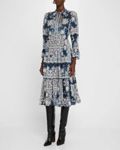 Load image into Gallery viewer, Lucrezia Tiered Paisley-Print Midi Dress
