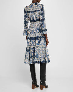 Lucrezia Tiered Paisley-Print Midi Dress