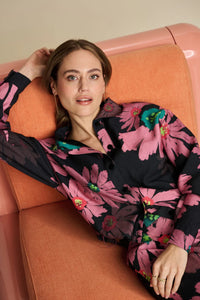 BLOUSE Big Blooming Pink