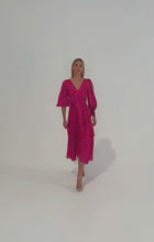 Load and play video in Gallery viewer, LILY FIRE WRAP DRESS
