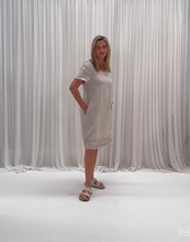 Load image into Gallery viewer, Linen Ruffle Hem Dress - Natural
