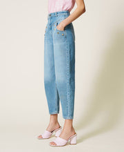 Load image into Gallery viewer, HIGH WAIST STONE WASHED COTTON JEAN
