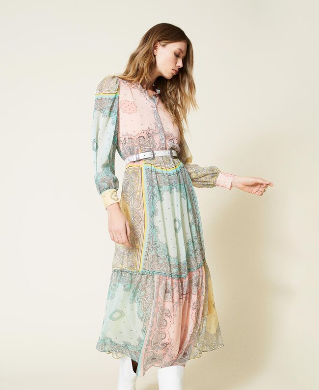 LONG DRESS PATCHWORK BANDANNA PRINT